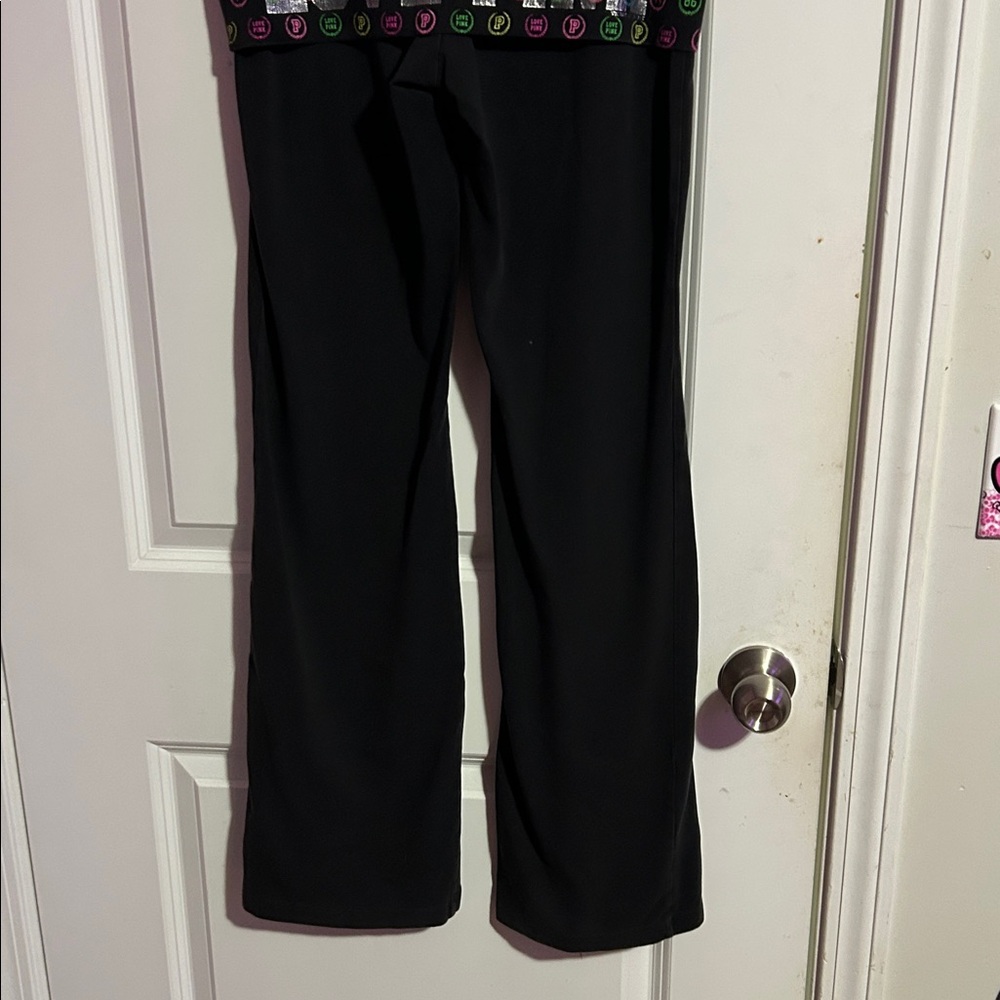 VS Pink fold over flare yoga pants - Picture 3 of 6
